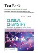 Full Test Bank for Clinical Chemistry Principles Techniques Correlations 9th Edition by Michael L&period; Bishop&comma; All Chapters Updated&comma; Latest Edition