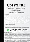 CMY3705 Assignment 1 &lpar;COMPLETE ANSWERS&rpar; Semester 2 2026 - DUE 24 August 2026