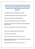 Florida dental law and rules exam Practice latest&NewLine;20262027 exam witH correct actual Questions and&NewLine;correctlY well deFined answers latest alreadY&NewLine;Graded a&plus; 
