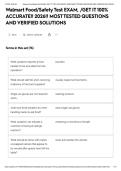 Walmart Food&sol;Safety Test EXAM&comma; &sol;GET IT 100&percnt; ACCURATE&excl;&excl; 2026&excl;&excl; MOST TESTED QUESTIONS AND VERIFIED SOLUTIONS&NewLine;&NewLine;