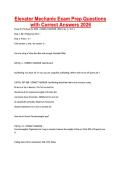 Elevator Mechanic Exam Prep Questions with Correct Answers 2026