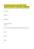 ELSEVIER HESI A2 A&P PRACTICE &NewLine;QUESTIONS WITH VERIFIED ANSWERS
