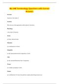 Bio 348 Terminology Questions with Correct&NewLine;Answers