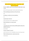 BIO 1322 Nutrition Exam 1 Questions with&NewLine;Correct Answers