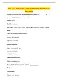 BIO 1322 Nutrition Exam Questions with Correct&NewLine;Answers