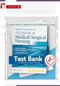 Brunner & Suddarth&rsquo;s Textbook of Medical-Surgical Nursing 15th Edition Hinkle Cheever &ndash; Updated 2025&sol;2026 Test Bank Exam Resource&NewLine;