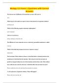 Biology 111 Exam 1 Questions with Correct&NewLine;Answers
