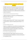 Biology 111 Exam 2 Questions with Correct&NewLine;Answers