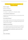 SC Claims Adjuster Practice Questions and&NewLine;Correct Answers