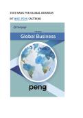 Test bank for Global Business&NewLine;by Mike Peng &lpar;Author&rpar;  witth test questions and answers graded A&plus;