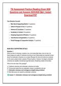 TSI Assessment Practice &lpar;Reading&rpar; Exam 2026 &NewLine;Questions and Answers 2025&sol;2026 Q&A &vert; Instant &NewLine;Download PDF 