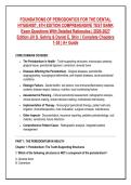 FOUNDATIONS OF PERIODONTICS FOR THE DENTAL &NewLine;HYGIENIST&comma; 6TH EDITION COMPREHENSIVE TEST BANK &NewLine;Exam Questions With Detailed Rationales &vert; 2026-2027 &NewLine;Edition Jill S&period; Gehrig & Daniel E&period; Shin &vert; Complete Chapters &NewLine;1-38 &vert; A&plus; Guide