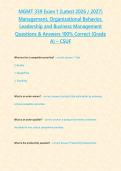 MGMT 339 Exam 1 &lpar;Latest 2026 2027&rpar; Management&comma; Organizational Behavior&comma; Leadership and Business Management Questions & Answers 100- Correct -Grade A- &ndash; CSUF&period;pdf&NewLine;&NewLine;&NewLine;