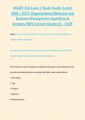 MGMT 339 Exam 2 Study Guide &lpar;Latest 2026 2027&rpar; Organizational Behavior and Business Management Questions & Answers 100- Correct -Grade A- &ndash; CSUF&period;