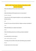 HECO 1322 Final Exam Review Questions with&NewLine;Correct Answers