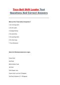 Taco Bell Shift Leader Test Questions and Correct Answers &ndash; Training Exam Prep