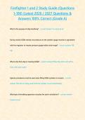 Firefighter 1 and 2 Study Guide &lpar;Questions 1-100&rpar; &lpar;Latest 2026 2027 Questions & Answers 100- Correct -Grade A