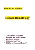 Rodak's Hematology Exam Prep &vert; Practice Questions&comma; Study Guide & Verified Answers &vert; Latest Update &vert; Grade A&plus;