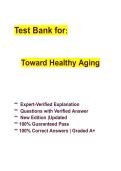 Test Bank for Toward Healthy Aging &vert; Complete Practice Questions & Verified Answers &vert; Latest Update &vert; Grade A&plus;