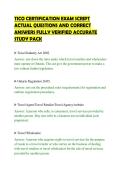 TICO CERTIFICATION EXAM SCRIPT&NewLine;ACTUAL QUESTIONS AND CORRECT&NewLine;ANSWERS FULLY VERIFIED ACCURATE&NewLine;STUDY PACK