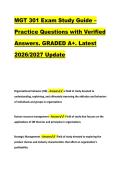 MGT 301 Exam Study Guide &ndash; &NewLine;Practice Questions with Verified &NewLine;Answers&period; GRADED A&plus;&period; Latest &NewLine;2026&sol;2027 Update 