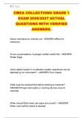 CWEA COLLECTIONS GRADE 1 &NewLine;EXAM 2026&sol;2027 ACTUAL &NewLine;QUESTIONS WITH VERIFIED &NewLine;ANSWERS&period;