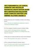 TIETZ FUNDAMENTALS OF CLINICAL&NewLine;CHEMISTRY AND MOLECULAR&NewLine;DIAGNOSTICS EIGHTH EDITION NADER&NewLine;RIFAI CERTIFICATION EVALUATION&NewLine;EXAMS COMPLETE QUESTIONS AND&NewLine;VERIFIED SOLUTIONS GRADED A&plus;
