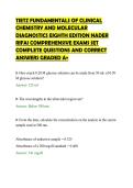 TIETZ FUNDAMENTALS OF CLINICAL&NewLine;CHEMISTRY AND MOLECULAR&NewLine;DIAGNOSTICS EIGHTH EDITION NADER&NewLine;RIFAI COMPREHENSIVE EXAMS SET&NewLine;COMPLETE QUESTIONS AND CORRECT&NewLine;ANSWERS GRADED A&plus;&NewLine;