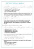 HESI V1 Exit Exam  &vert; Complete Practice Questions with Answers &vert; Latest Edition &vert; Graded A&plus; &vert; Guaranteed Pass
