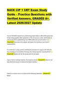 NACE CIP 1 CBT Exam Study &NewLine;Guide &ndash; Practice Questions with &NewLine;Verified Answers&period; GRADED A&plus;&period; &NewLine;Latest 2026&sol;2027 Update 