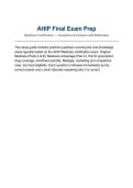 AHIP Final Exam Prep&NewLine;Medicare Certification &mdash; Questions & Answers with Rationales&NewLine;