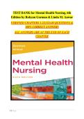 Mental Health Nursing&comma; 6th Edition&colon; Complete Test Bank &vert; Verified Answers&comma; Comprehensive Practice Questions & Exam Prep Guide by Robynn Gorman & Linda M&period; Anwar