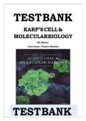 Test Bank for Karp's Cell and Molecular Biology&comma; 9th Edition &lpar;2020&rpar; &vert; Chapters 1&ndash;18 Study Guide &vert; Practice Questions&comma; Verified Answers