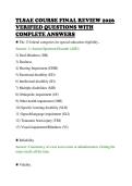TLSAE COURSE FINAL REVIEW 2026&NewLine;VERIFIED QUESTIONS WITH&NewLine;COMPLETE ANSWERS&NewLine;