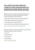 TMC LATEST EXAM FINAL PAPER 2026&NewLine;COMPLETE SOLVED QUESTIONS PRACTICE&NewLine;REVISION PACK EXPERT REVIEW 300 ITEMS&NewLine;