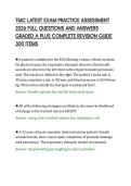 TMC LATEST EXAM PRACTICE ASSESSMENT&NewLine;2026 FULL QUESTIONS AND ANSWERS&NewLine;GRADED A PLUS COMPLETE REVISION GUIDE&NewLine;300 ITEMS