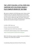 TMC LATEST EXAM REAL ACTUAL PAPER 2026&NewLine;QUESTIONS WITH SOLUTIONS GRADED A&NewLine;PLUS COMPLETE REVIEW SET 300 ITEMS&NewLine;