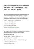 TMC LATEST EXAM SCRIPT 2026 QUESTIONS&NewLine;AND SOLUTIONS COMPREHENSIVE STUDY&NewLine;SHEET FULL PRACTICE SET 300&NewLine;