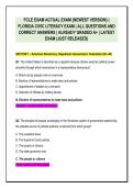 FCLE EXAM ACTUAL EXAM &lbrace;NEWEST VERSION&rcub; &vert;&NewLine;FLORIDA CIVIC LITERACY EXAM &vert; ALL QUESTIONS AND&NewLine;CORRECT ANSWERS &vert; ALREADY GRADED A&plus; &vert; LATEST&NewLine;EXAM &lpar;JUST RELEASED&rpar;