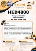 HED4808 Assignment 3 &lpar;COMPLETE ANSWERS&rpar; 2026 - DUE August 2026