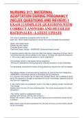 NURSING 317&colon; MATERNAL ADAPTATION DURING PREGNANCY &lpar;NCLEX QUESTIONS AND REVIEW&rpar; 1 EXAM &vert; COMPLETE QUESTIONS WITH CORRECT ANSWERS AND DETAILED RATIONALES - LATEST UPDATE 