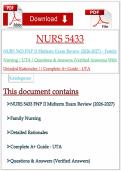 NURS 5433 FNP II Midterm Exam Review &lpar;2026-2027&rpar; - Family Nursing &vert; UTA &vert; Questions & Answers &lpar;Verified Answers&rpar; With Detailed Rationales &vert;&vert; Complete A&plus; Guide - UTA