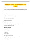 Nutrition 1322 Exam 1 Questions with Correct&NewLine;Answers