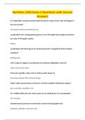 Nutrition 1322 Exam 2 Questions with Correct&NewLine;Answers