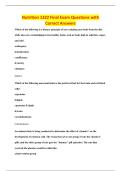 Nutrition 1322 Final Exam Questions with&NewLine;Correct Answers