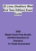JD Lines &lpar;Heathers West End Teen Edition&rpar; Exam Guide &vert; Study Guide&comma; Practice Questions & Revision Notes &vert; Latest 2026 PDF