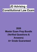 JD Advising &ndash; Constitutional Law Exam &vert; Questions & Answers&comma; Practice Test&comma; Study Guide & Revision Notes &vert; Latest 2026 PDF