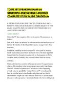 TOEFL IBT SPEAKING EXAM 150&NewLine;QUESTIONS AND CORRECT ANSWERS&NewLine;COMPLETE STUDY GUIDE GRADED A&plus;