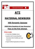 2023 ATI Maternal Newborn Dynamic Quiz Exam &ndash; 2023 Maternal Newborn NGN Questions and Case Scenarios &lpar;Actual PDF&rpar;