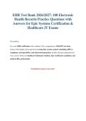 EHR Exam Test Bank 2026&sol;2027&colon; 100 Practice Questions & Answers&NewLine;&NewLine;